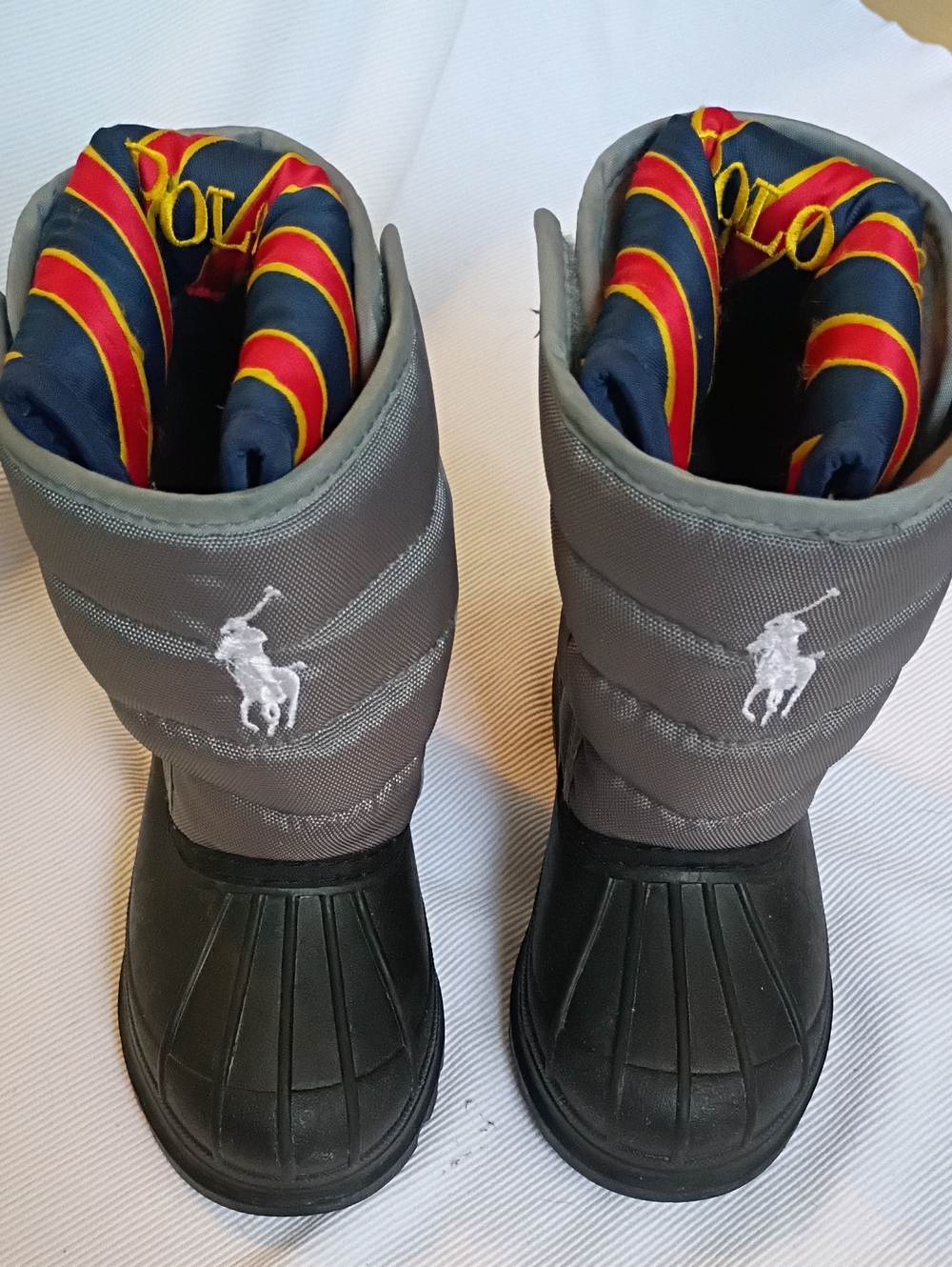 Polo by Ralph Lauren Grey & Black Kids Winter Boots